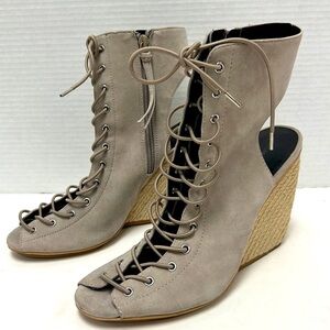 Rebecca Minkoff Elle Suede Lace Up Wedges